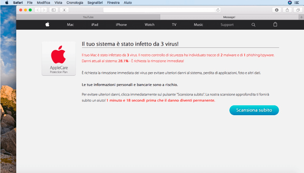 il tuo sistema è stato infettato da 3 virus il tuo sistema è stato infettato da 3 virus