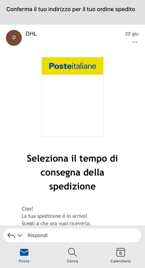 Conferma il tuo indirizzo per il tuo ordine spedito Conferma il tuo indirizzo per il tuo ordine spedito