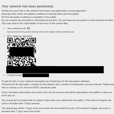ransomware note sample