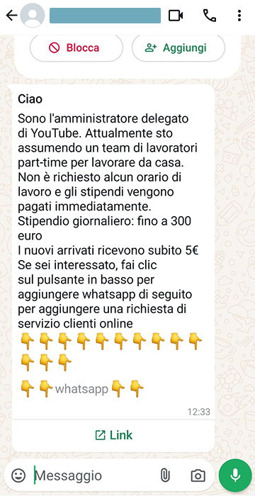 amministratore youtube lavoro truffa