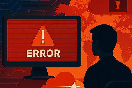 immagine di cloudflare down in tutto il mondo