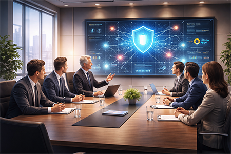Illustrazione che rappresenta il ruolo del consiglio di amministrazione nella gestione della cybersicurezza secondo la direttiva NIS2