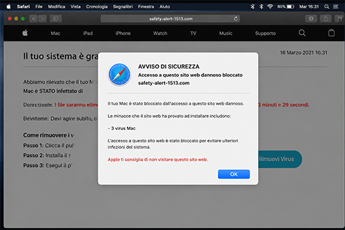 popup scam safari falso virus mac