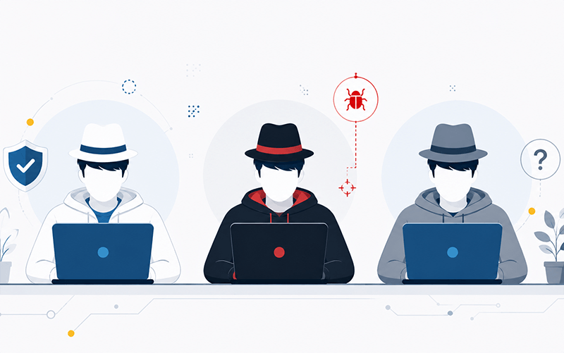 White hat, black hat e grey hat: le tre categorie di hacker per intenzioni white black grey hat